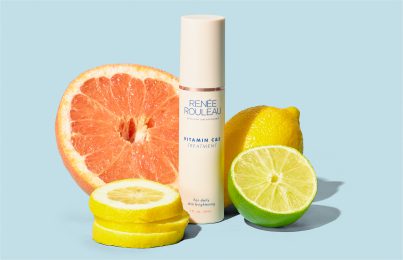 Renee Rouleau's Vitamin C&E treatment surrounded by citrus fruits