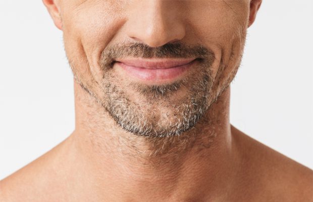 Closeup of man's beard stubble