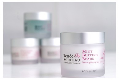 Renee Rouleau's mint buffing beads with fuzzy jars behind