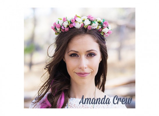 Amanda crew with a flower crown