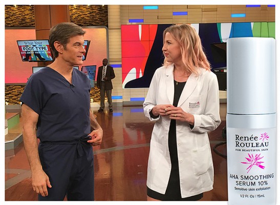 Renee rouleau on a show standing with a Dr. Oz