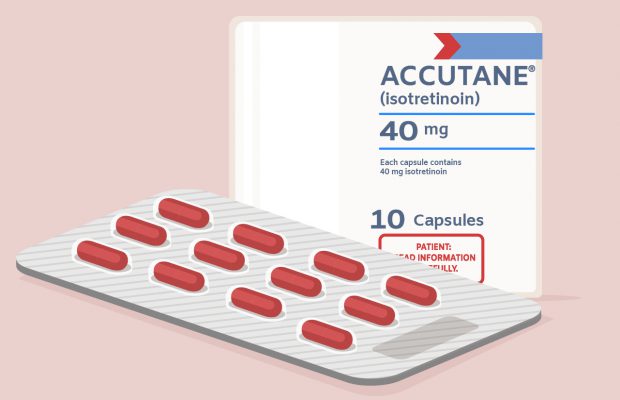 Illustration of Accutane Isotretinoin blister pack