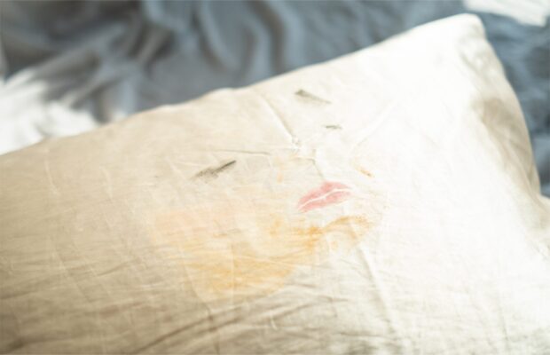makeup marks on a pillow