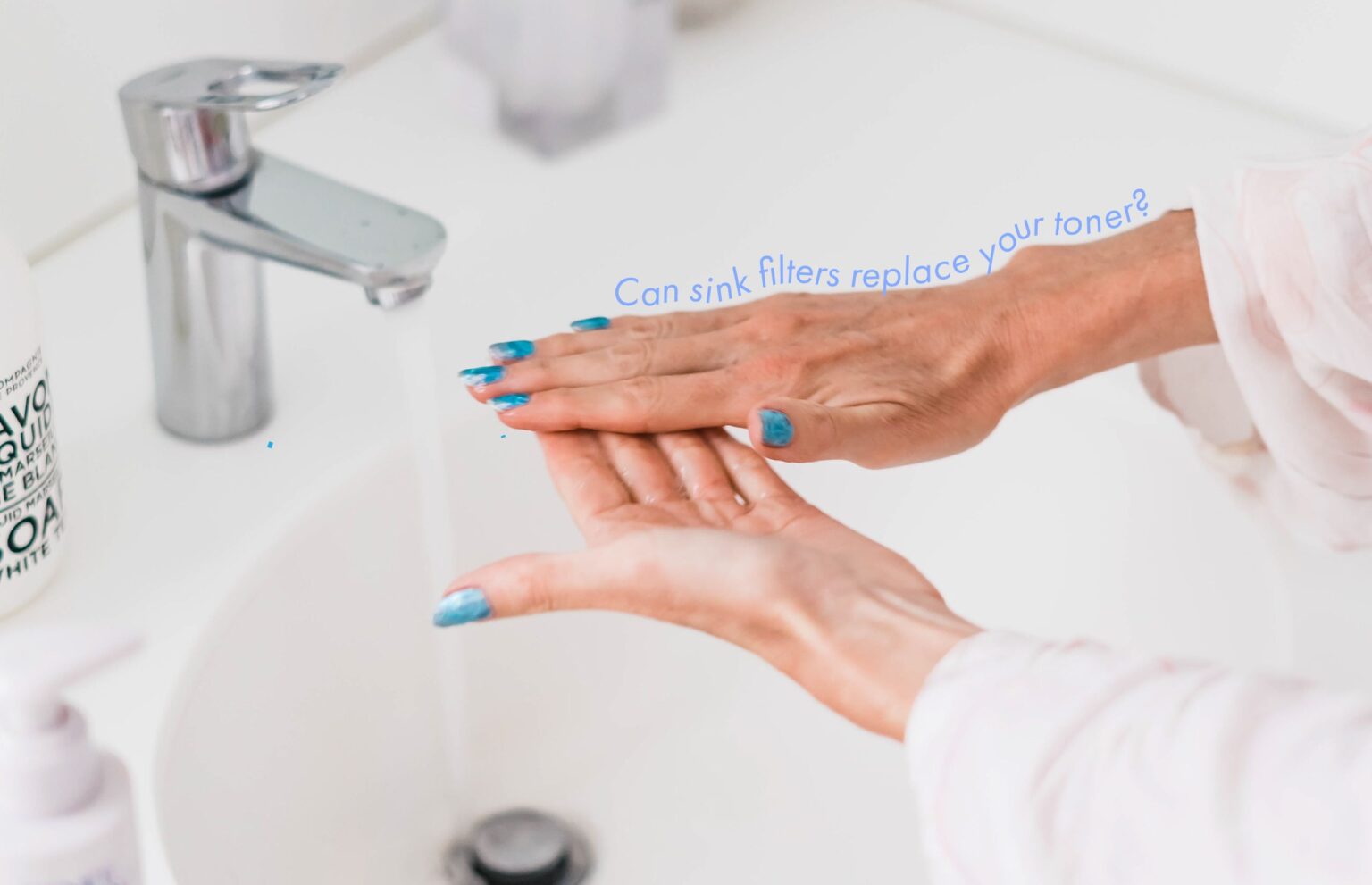 washing hands in a sink